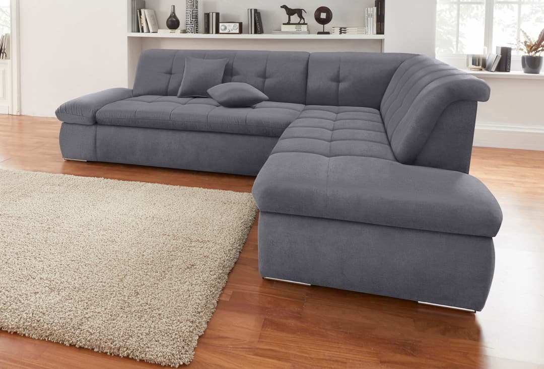 DOMO collection Ecksofa Moric Luxus | Grau