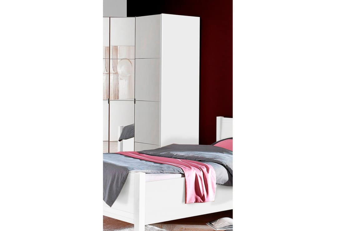 priess Kleiderschrank Malaga mit Spiegelfront | Weiß