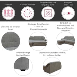 DOMO collection Ecksofa Bahia | Beige