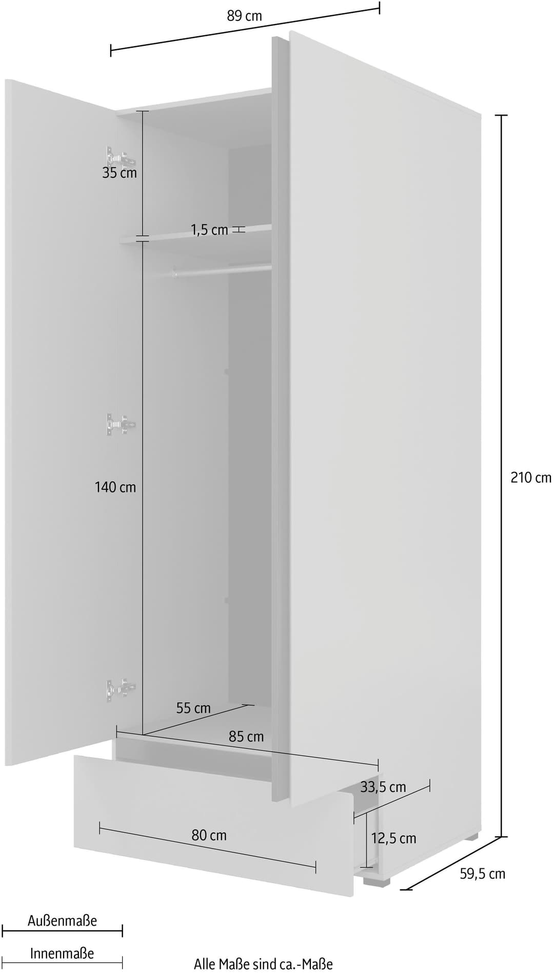 OTTO home Kleiderschrank Cross | Weiß
