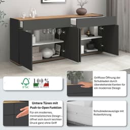 OTTO home Sideboard Garda | Grau