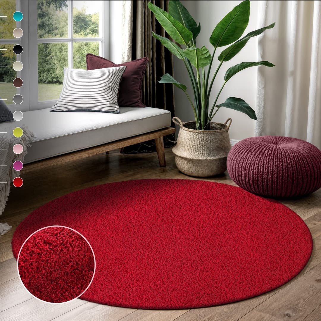 Sanat Hochflor-Teppich LOCA | Rot