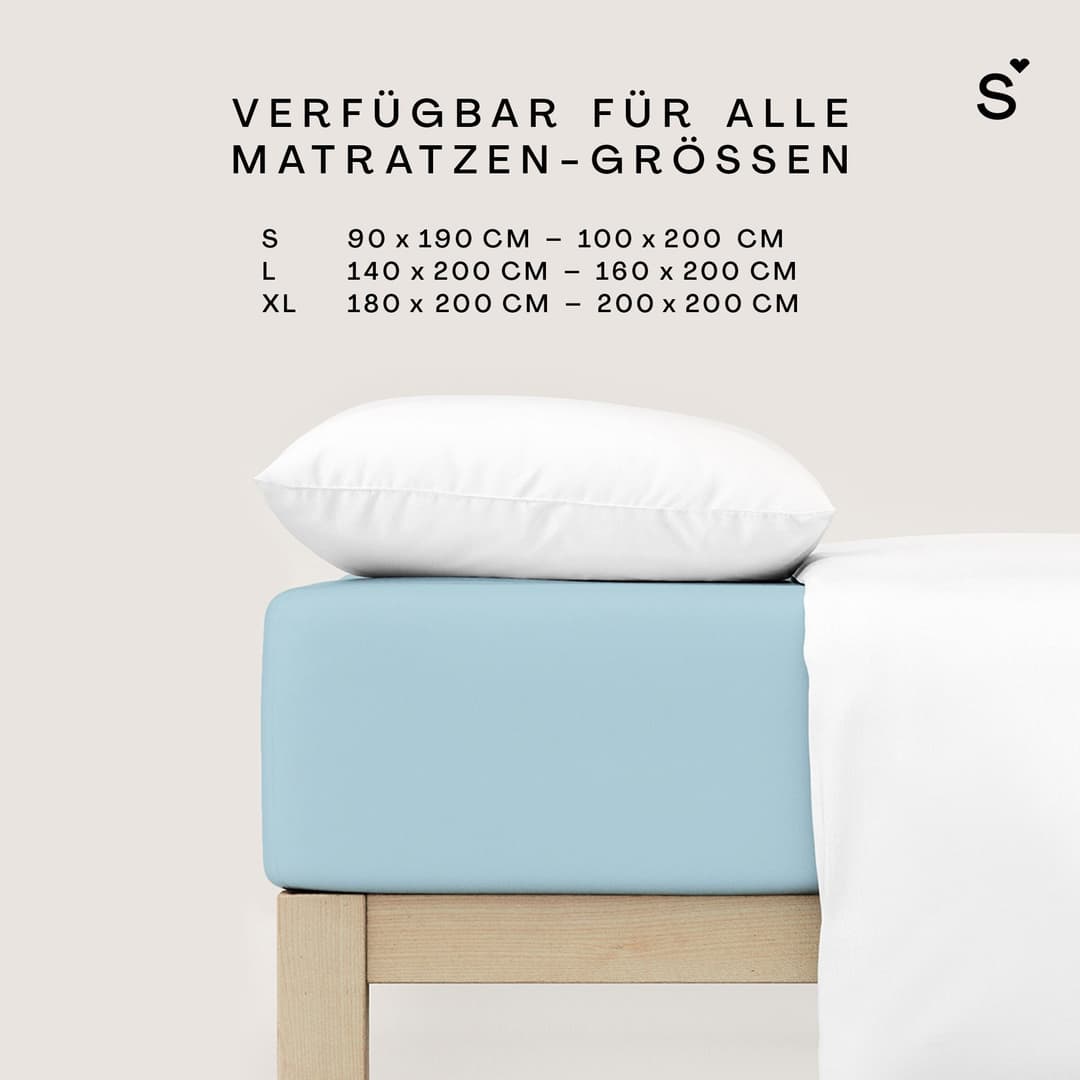 Schlafgut Basic Cotton Spannbettlaken | Blau