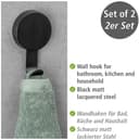 WENKO Wandhaken Static-Loc® Plus Pavia | Schwarz 5