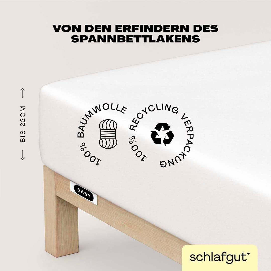 Schlafgut Spannbettlaken EASY JERSEY | Weiß