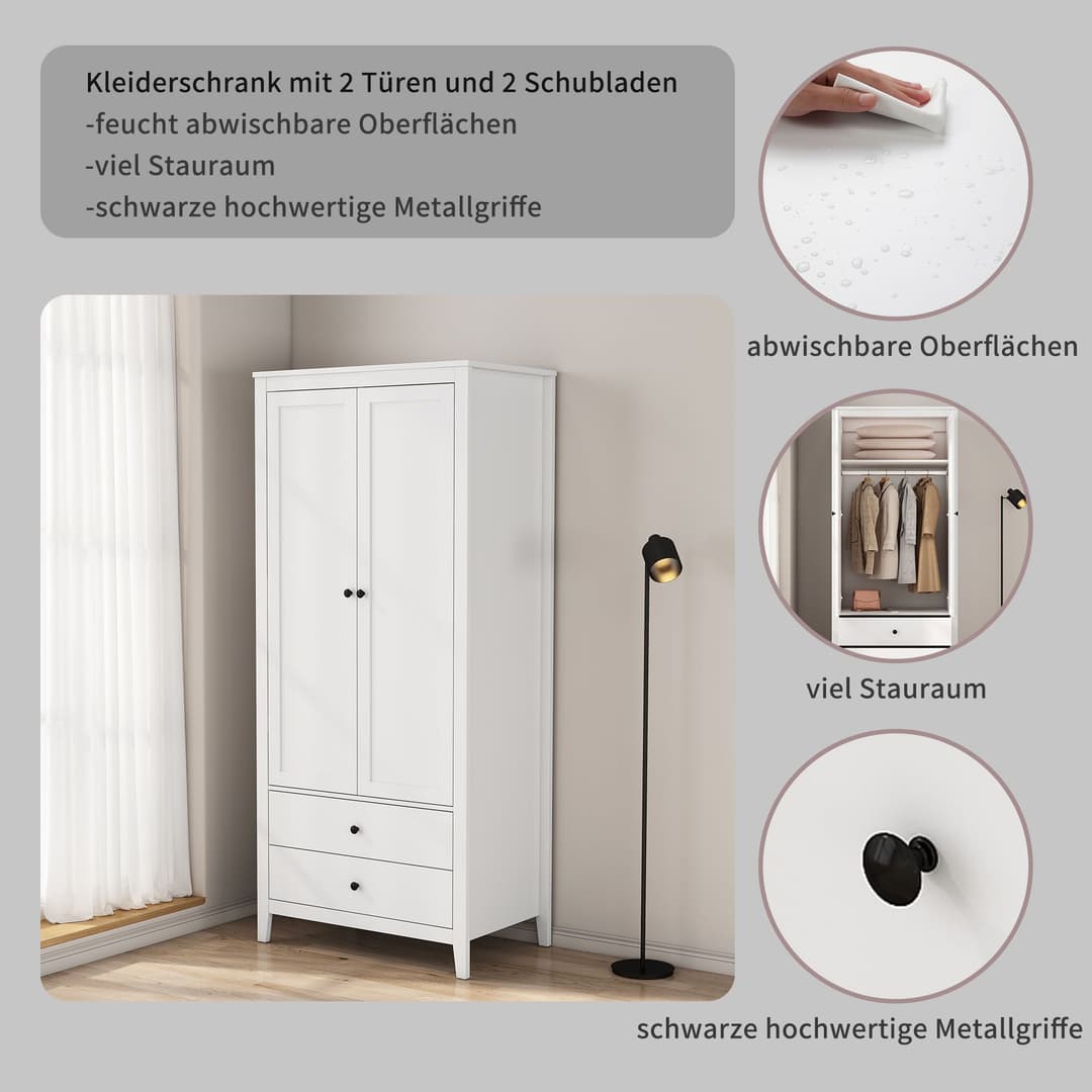 OTTO home Kleiderschrank Borkum | Weiß