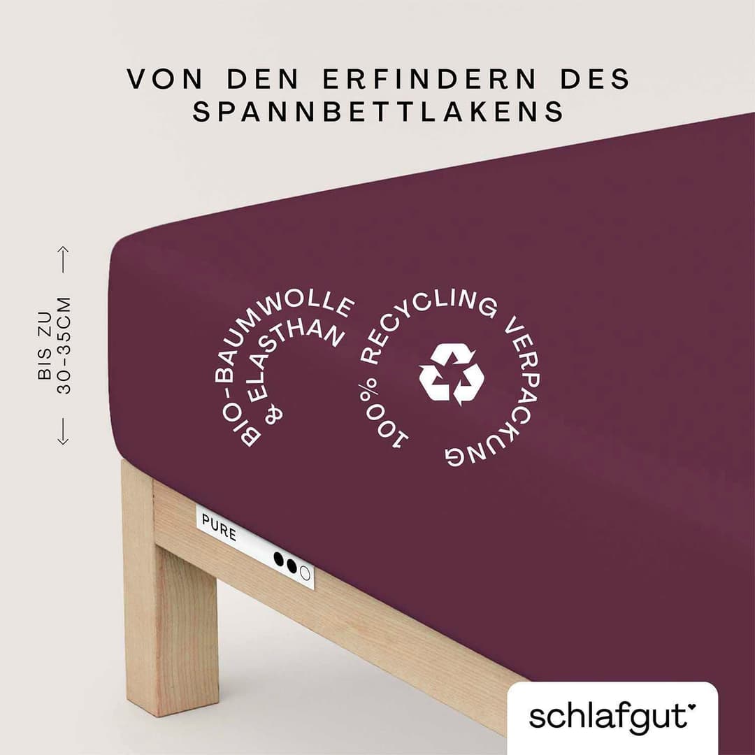 Schlafgut Spannbettlaken PURE Bio-Baumwolle | Lila