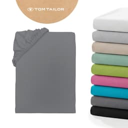 TOM TAILOR HOME Spannbettlaken Tom Tailor Jersey | Grau