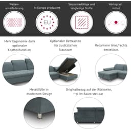 DOMO collection Wohnlandschaft Franzi | Grau