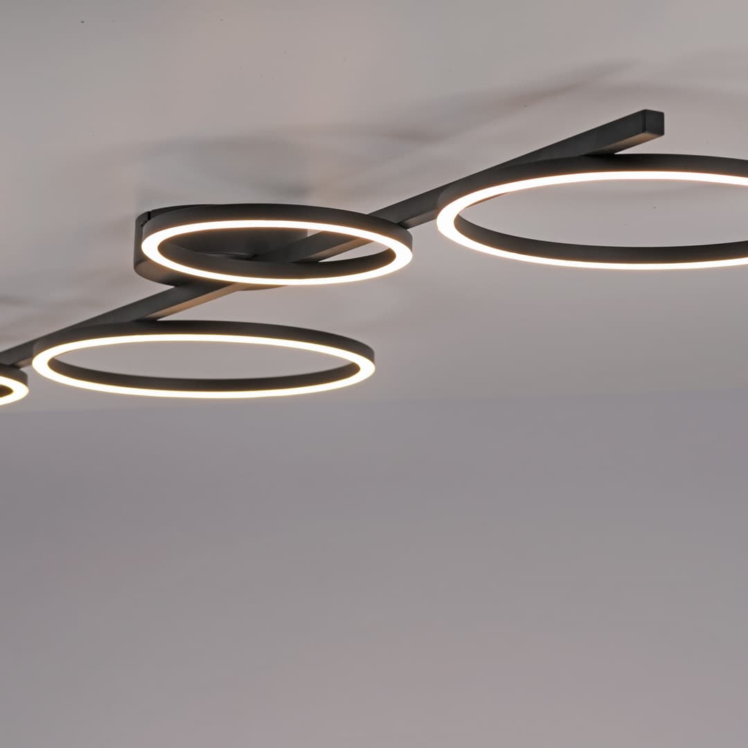 JUST LIGHT Deckenleuchte MINI RITUS | Schwarz