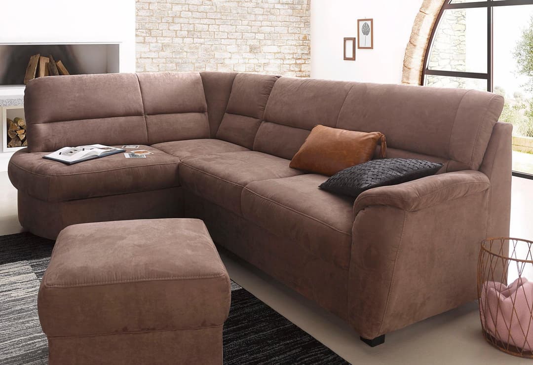 sit&more Ecksofa Pandora L-Form | Braun