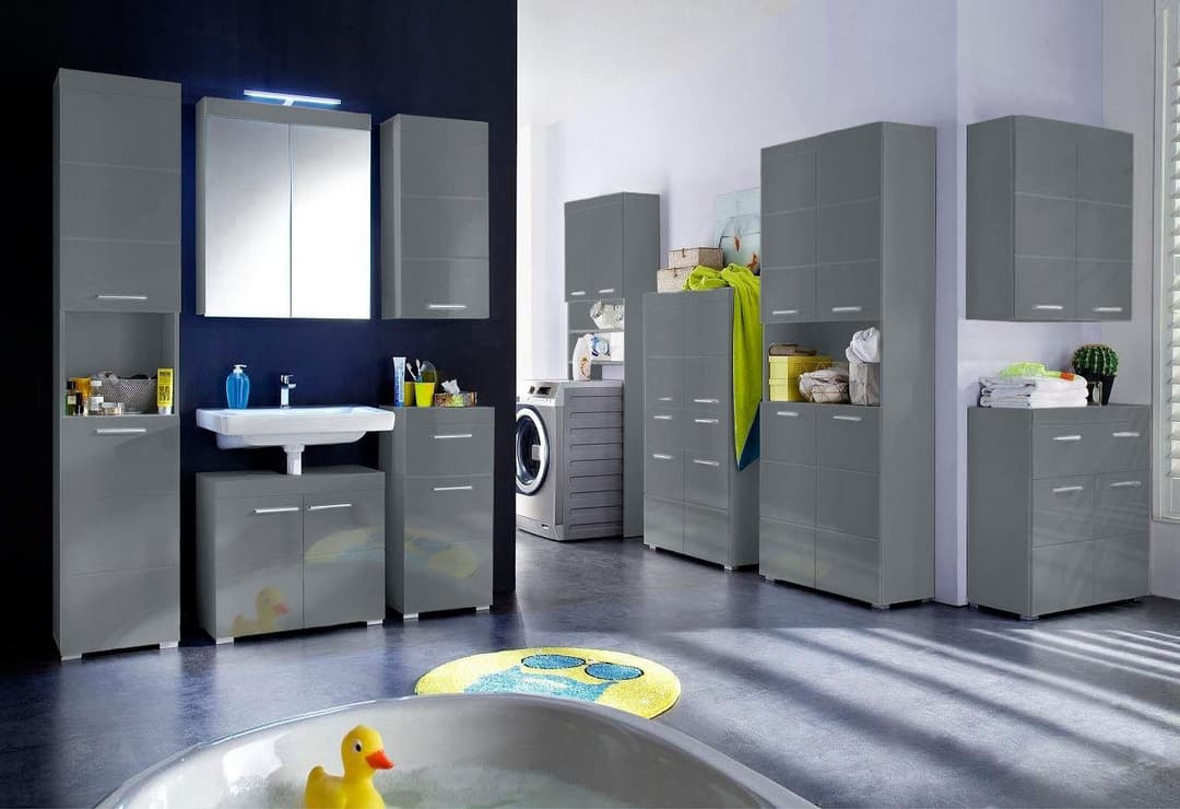 welltime Avena Badezimmerschrank | Grau