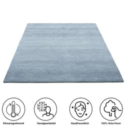 THEKO Gabbeh Uni Wollteppich | Blau