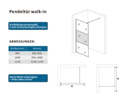 welltime Walk-In Foggy Black | Schwarz