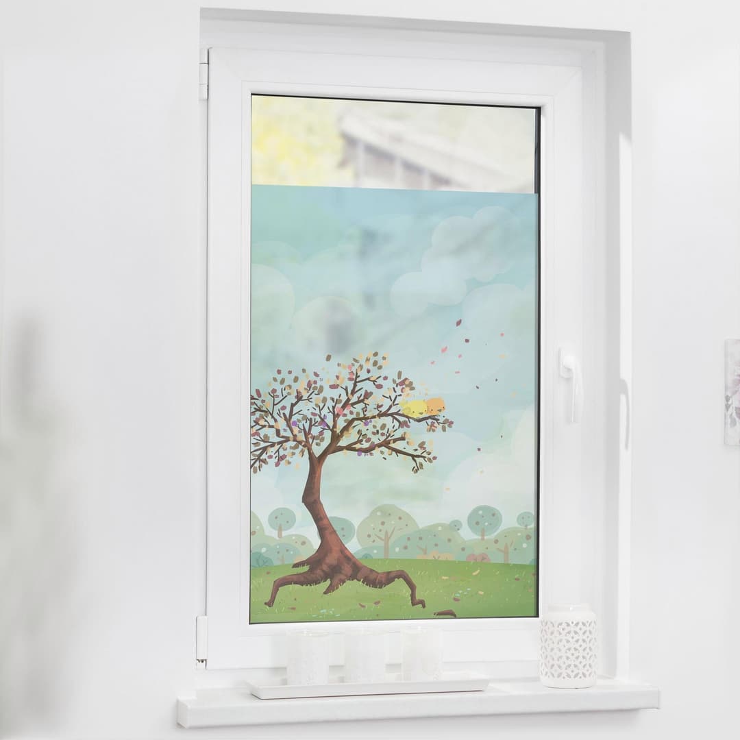 LICHTBLICK ORIGINAL Fensterfolie Märchenbaum | Mehrfarbig