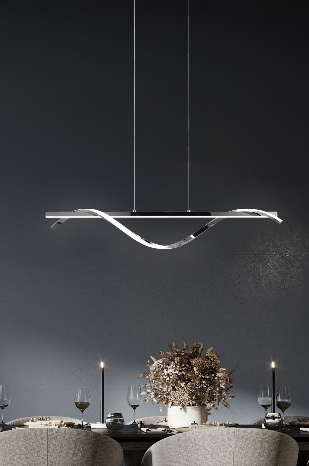 Reality Leuchten LED Pendelleuchte ISABEL | Silber