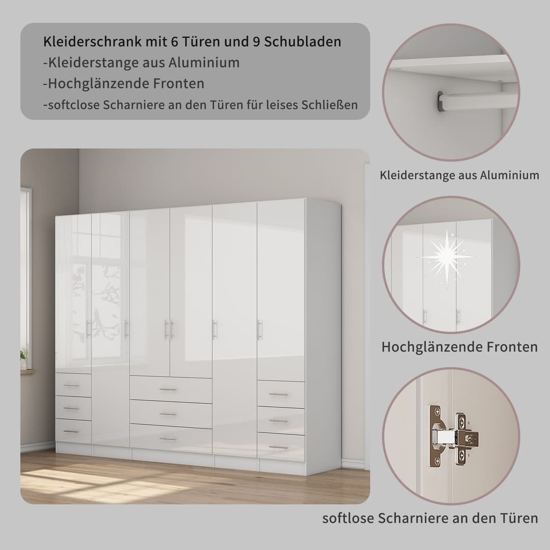 OTTO home Kleiderschrank Trento | Weiß