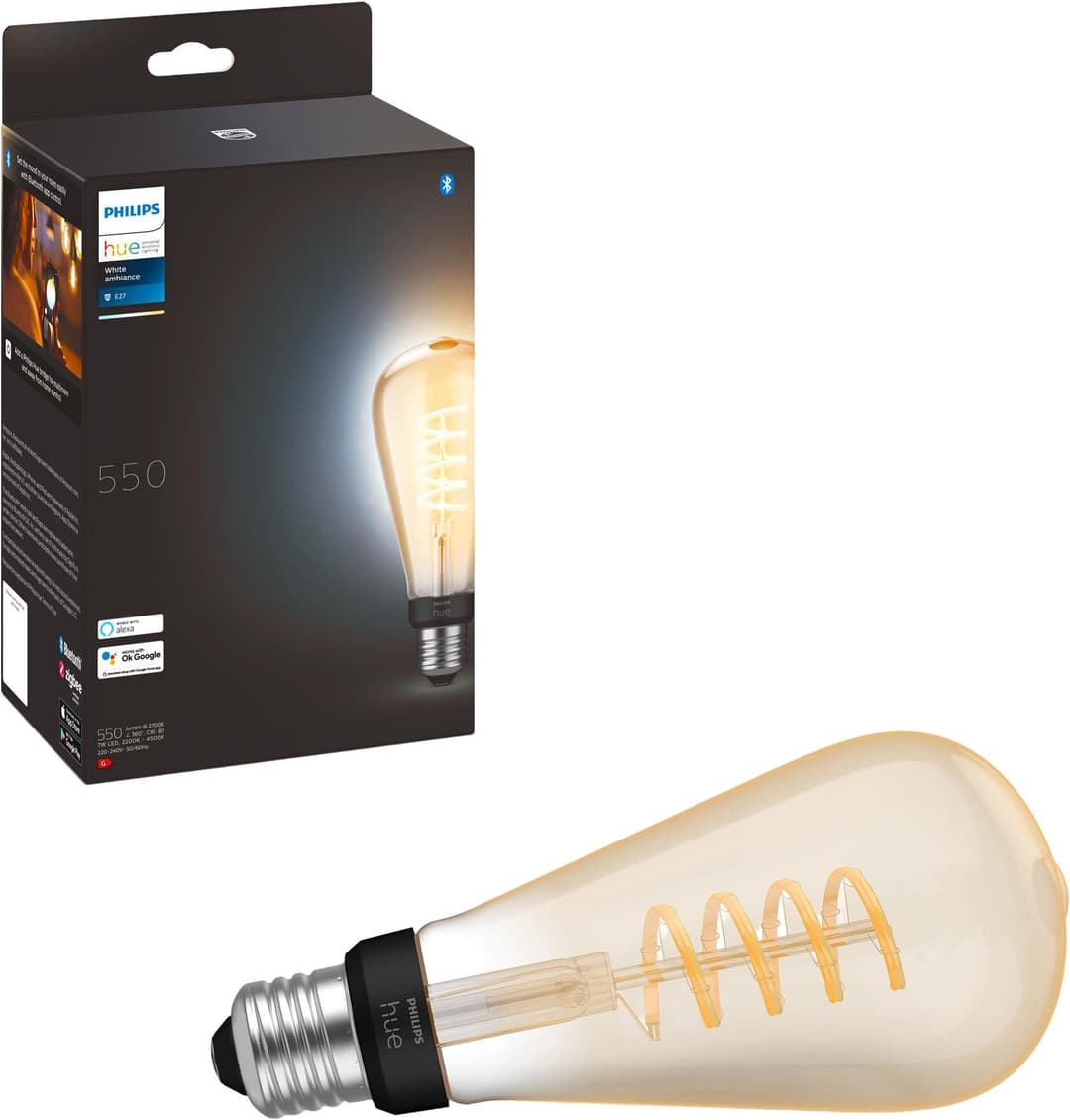 Philips Hue LED-Filament White Ambiance Giant Edison ST72