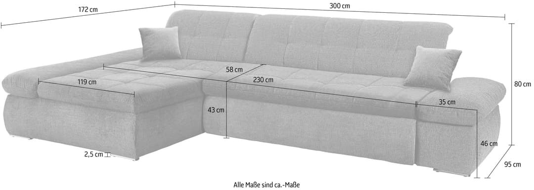 DOMO collection Ecksofa NMoric XXL | Braun