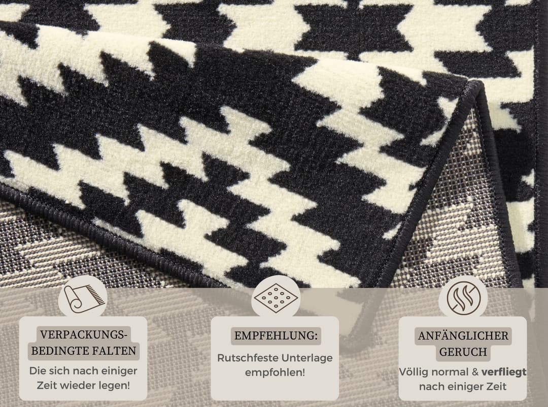 HANSE Home Läufer Nordic | Schwarz
