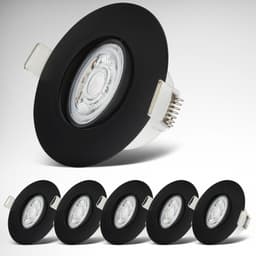 B.K.Licht LED Einbauleuchte 6er Set | Schwarz
