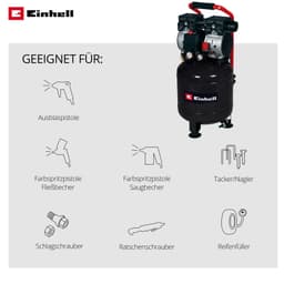 Einhell Kompressor TE-AC 135/24 Silent Plus | Schwarz
