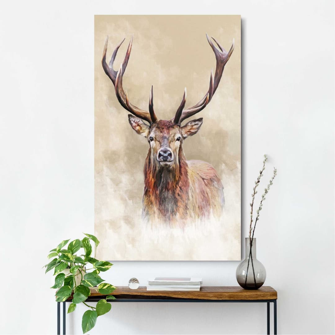 Reinders! Wandbild Hirsch | Braun