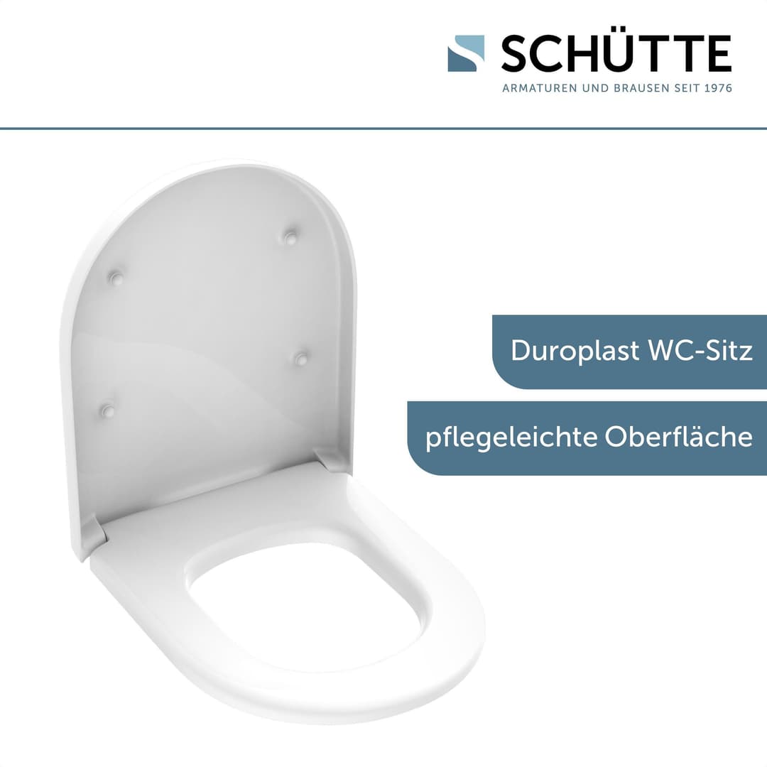 Schütte WC-Sitz Duroplast, WHITE D-Form PRO 5 | Weiß