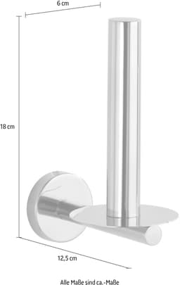 WENKO Toiletten-Ersatzrollenhalter Bosio | Silber