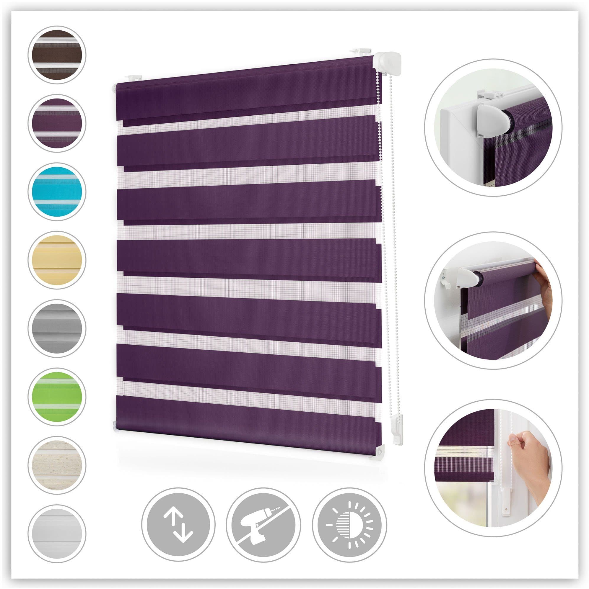 Doppelrollo Duo Rollo Klemmfix | Lila