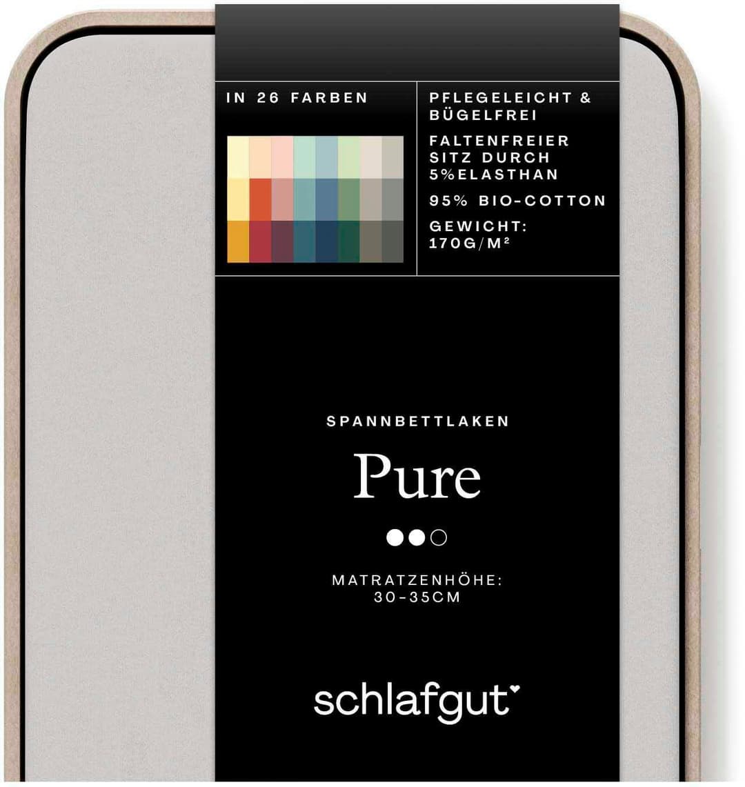 Schlafgut Spannbettlaken PURE | Grau