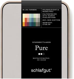Schlafgut Spannbettlaken PURE | Grau