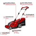 Einhell Akku-Rasenmäher RASARRO 36/42 | Rot 3