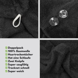 HAMMETEX Turban-Handtuch | Schwarz