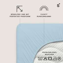 Schlafgut Basic Cotton Spannbettlaken | Blau