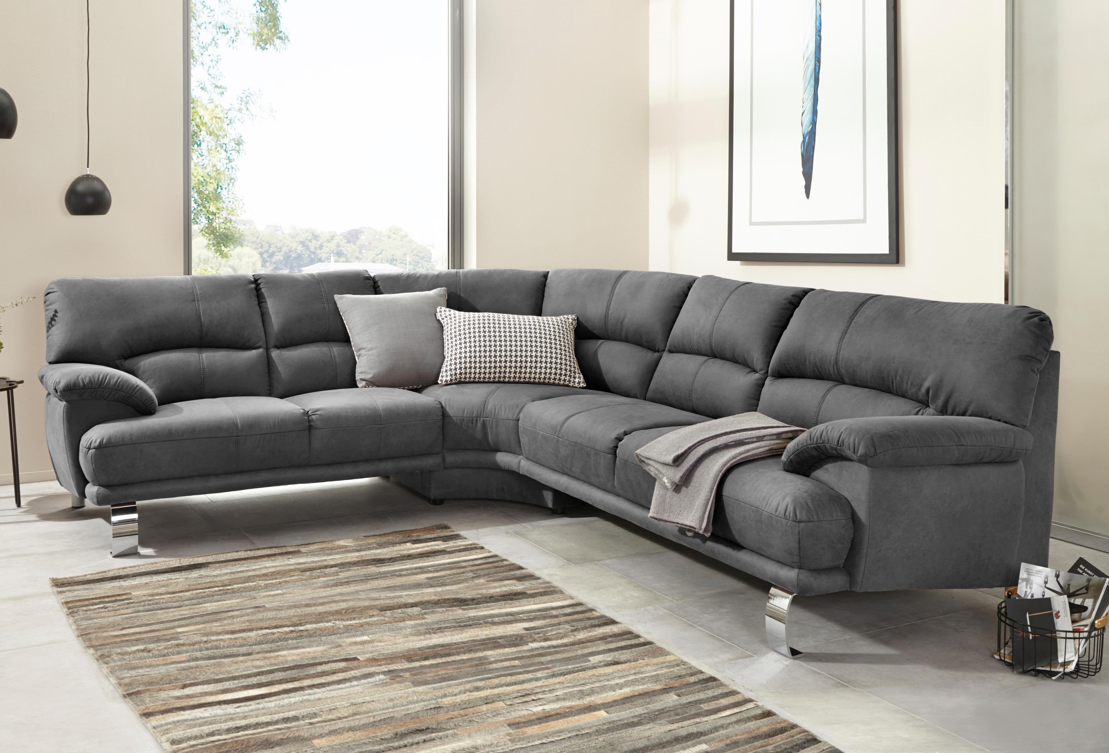 TRENDMANUFAKTUR Ecksofa Cecilia II | Grau