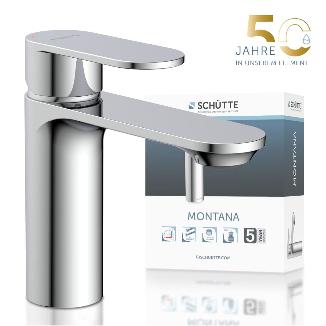 Schütte MONTANA Waschtischarmatur | Silber