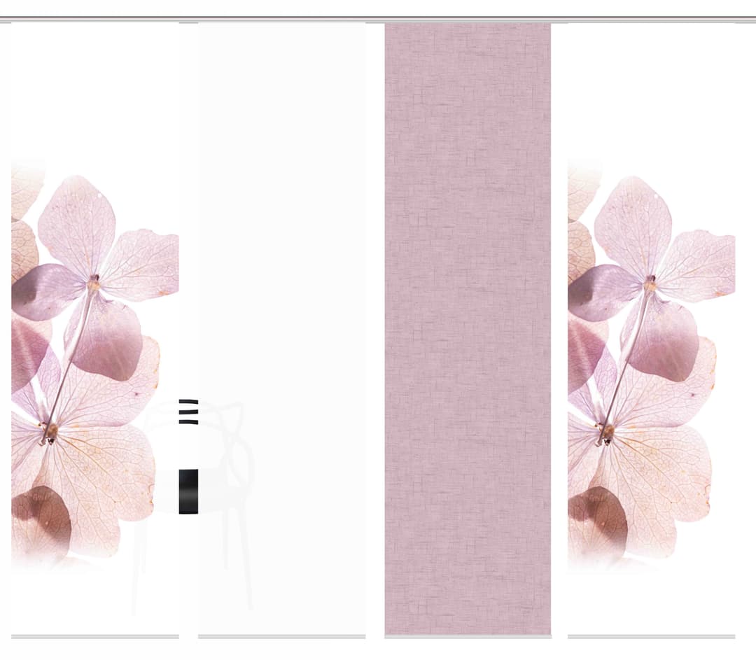 HOME WOHNIDEEN Schiebegardine BONITA 4er SET | Rosa