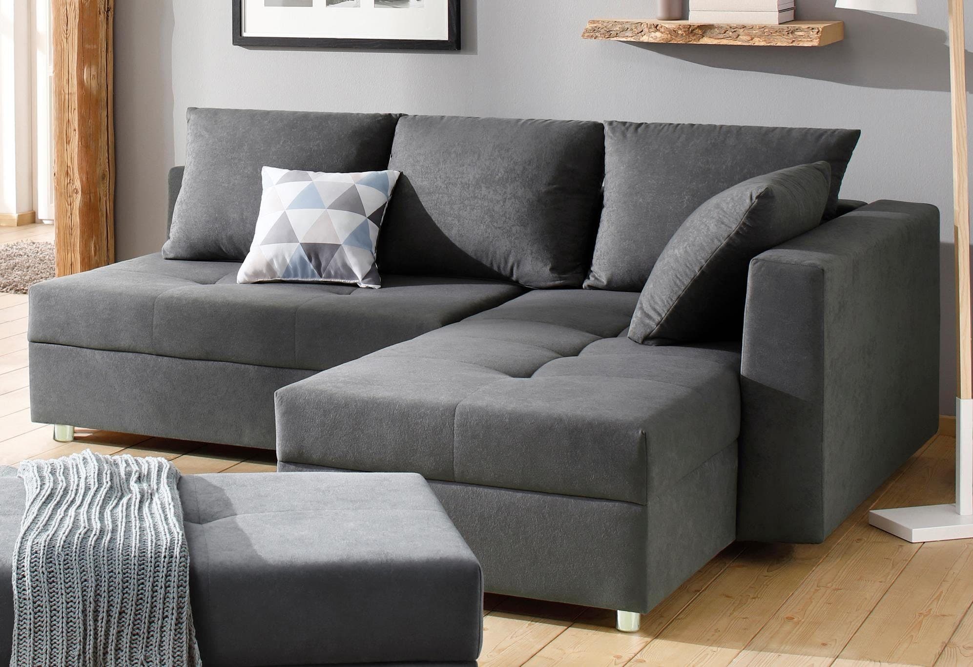 Home affaire Ecksofa Italia L-Form | Grau