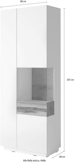 OTTO home Vitrine SILKE Höhe 207 cm | Weiß