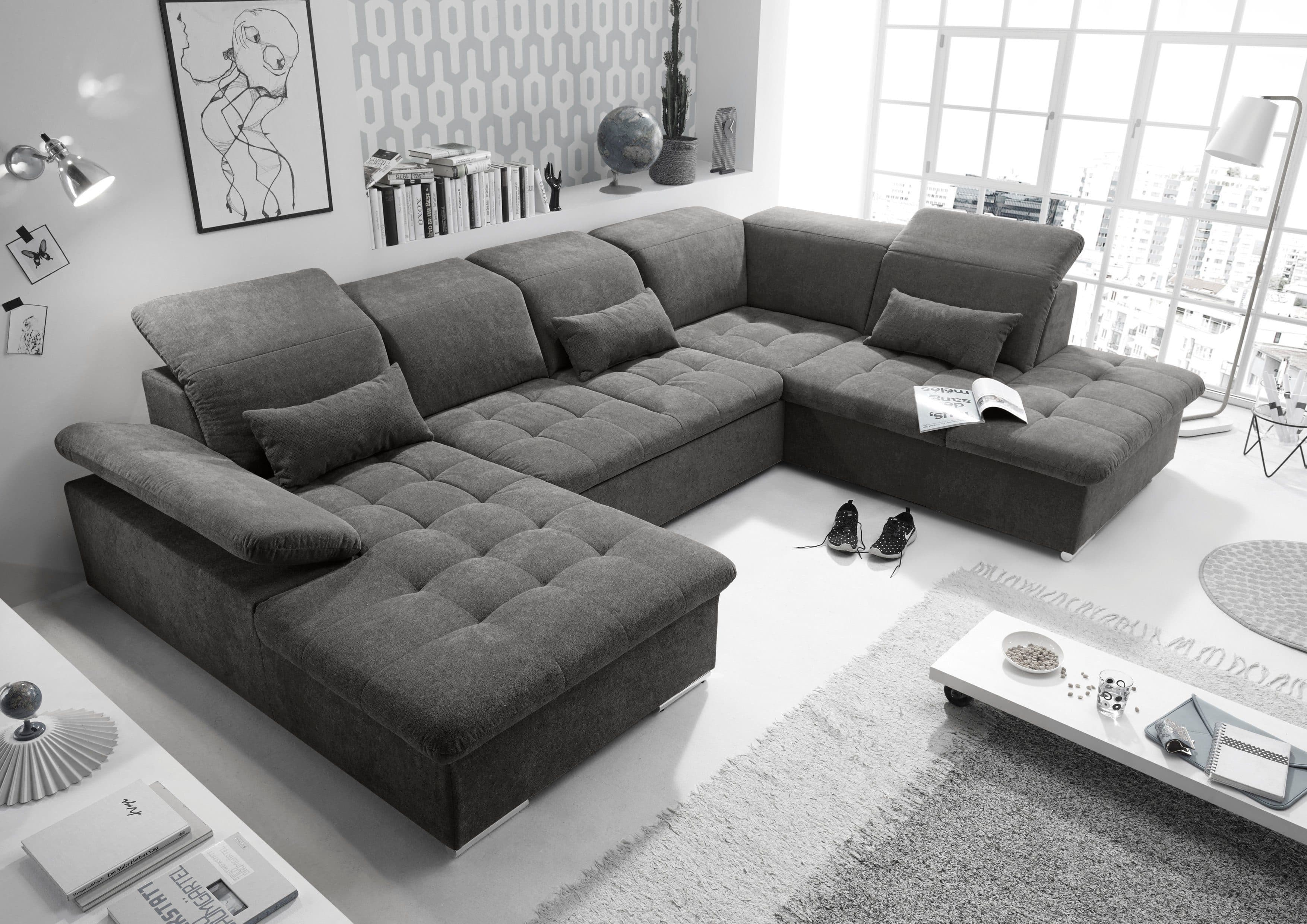 ED EXCITING DESIGN Wohnlandschaft Wayne | Grau