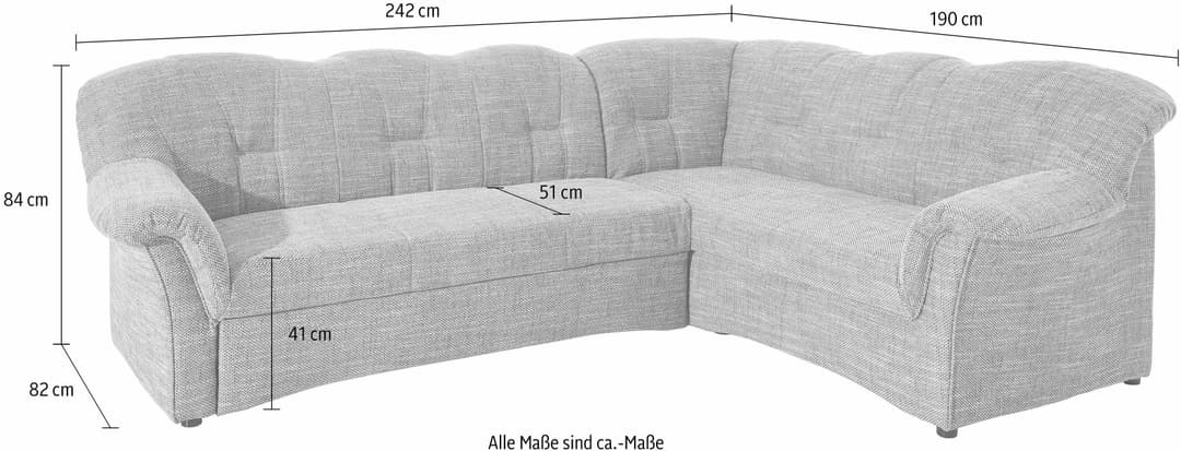 DOMO collection Ecksofa Papenburg | Rot