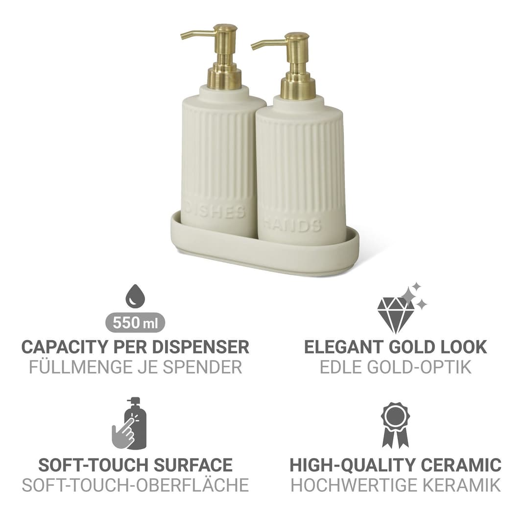 Wenko Heidi Seifenspender Set | Beige
