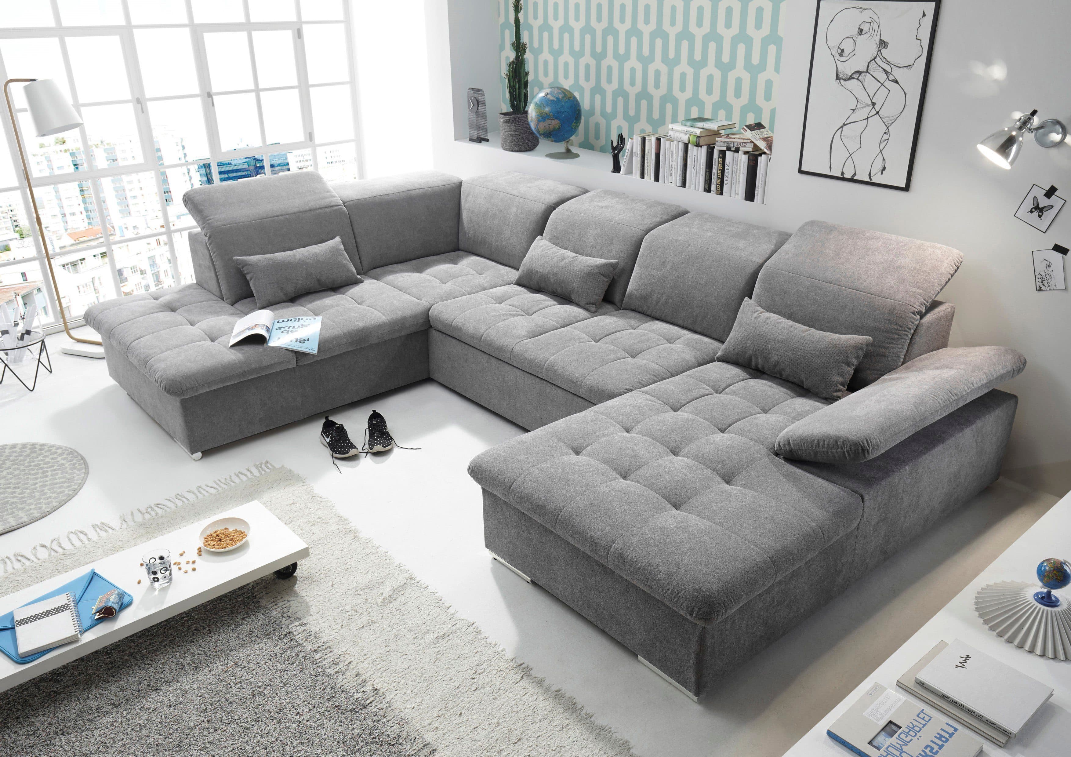 ED EXCITING DESIGN Wohnlandschaft Wayne | Grau