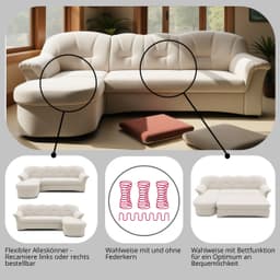 DOMO collection Ecksofa Flores Schlafsofa | Grau