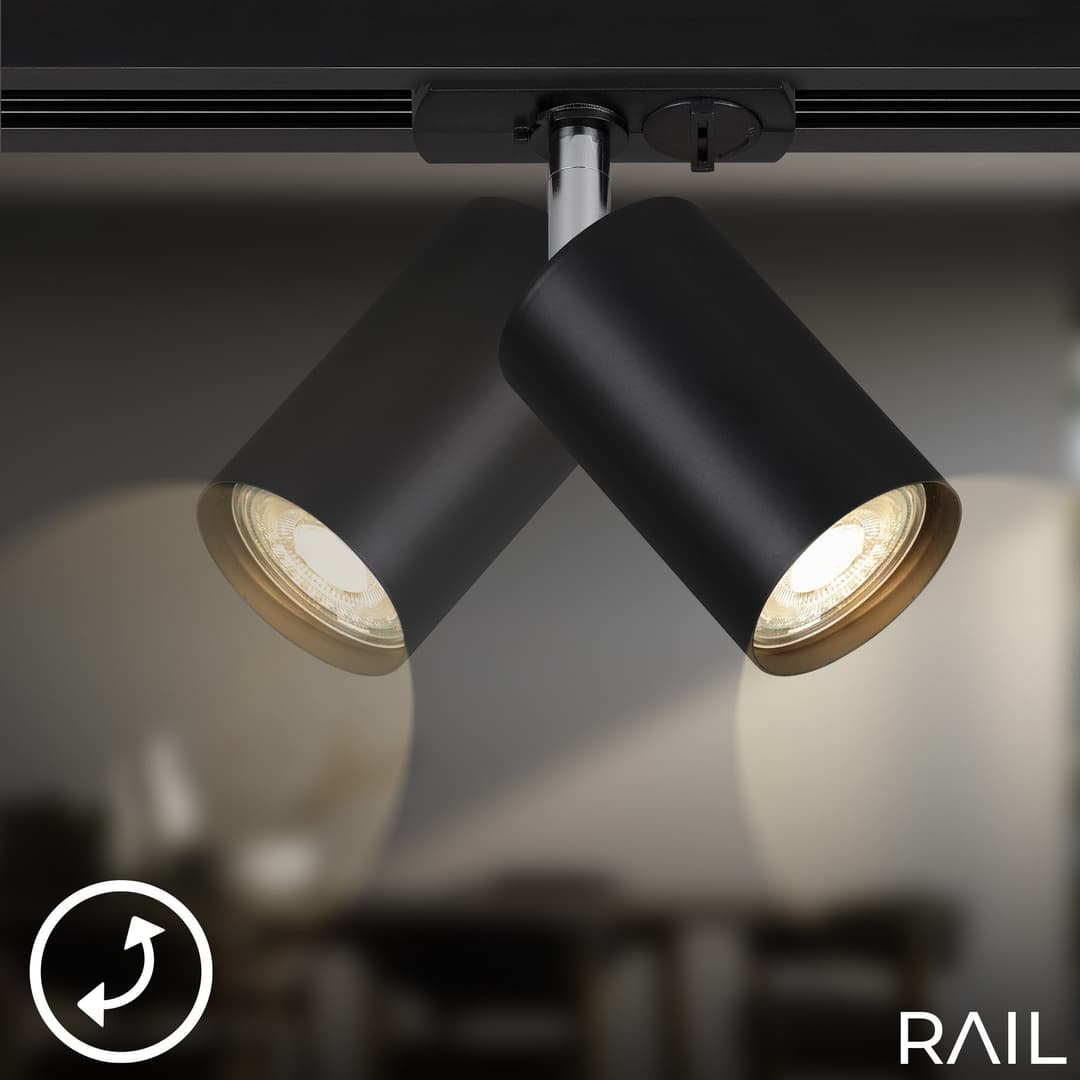 Briloner Leuchten Schienensystem-Sets RAIL | Schwarz