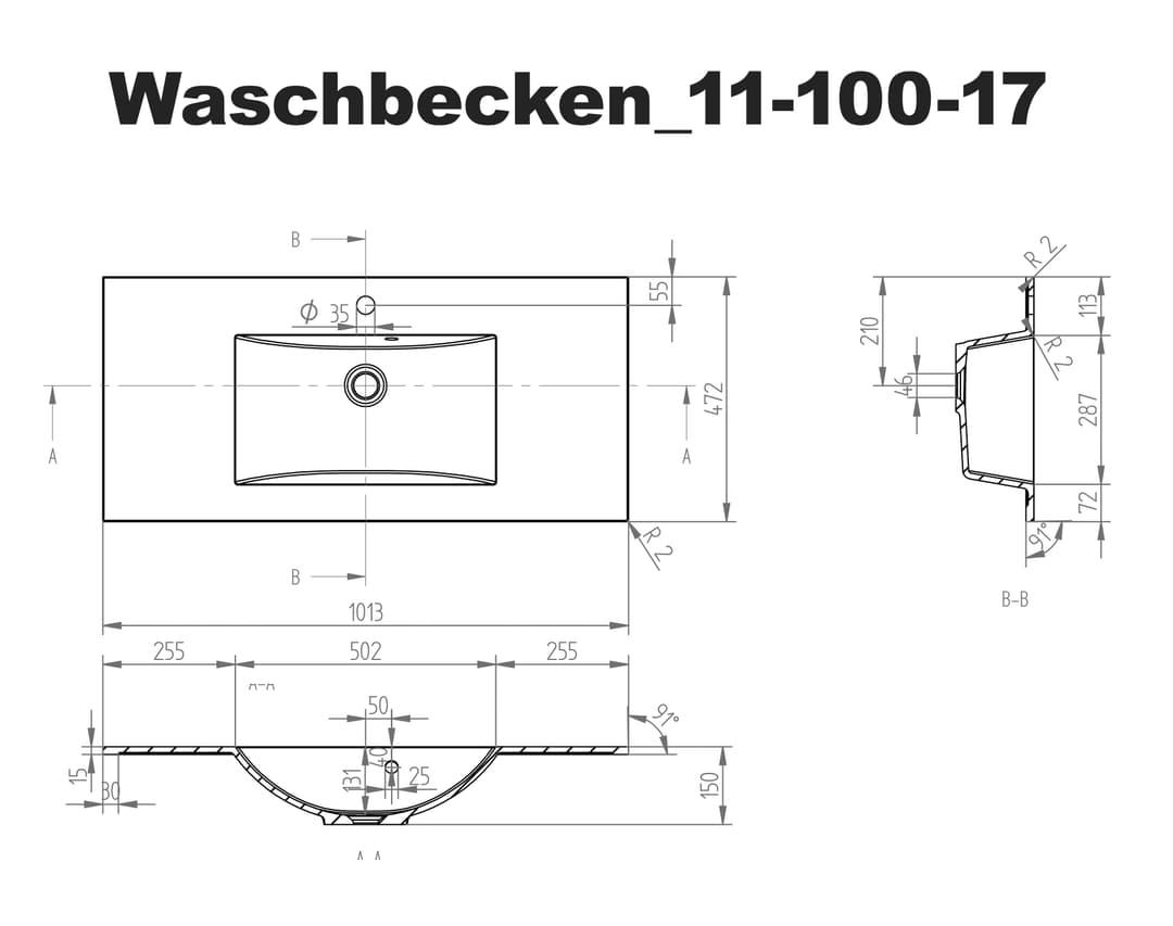 BASIC by Balculina Waschtisch Best | Holztöne