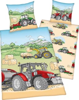 Herding Young Collection Kinderbettwäsche Traktor | Mehrfarbig