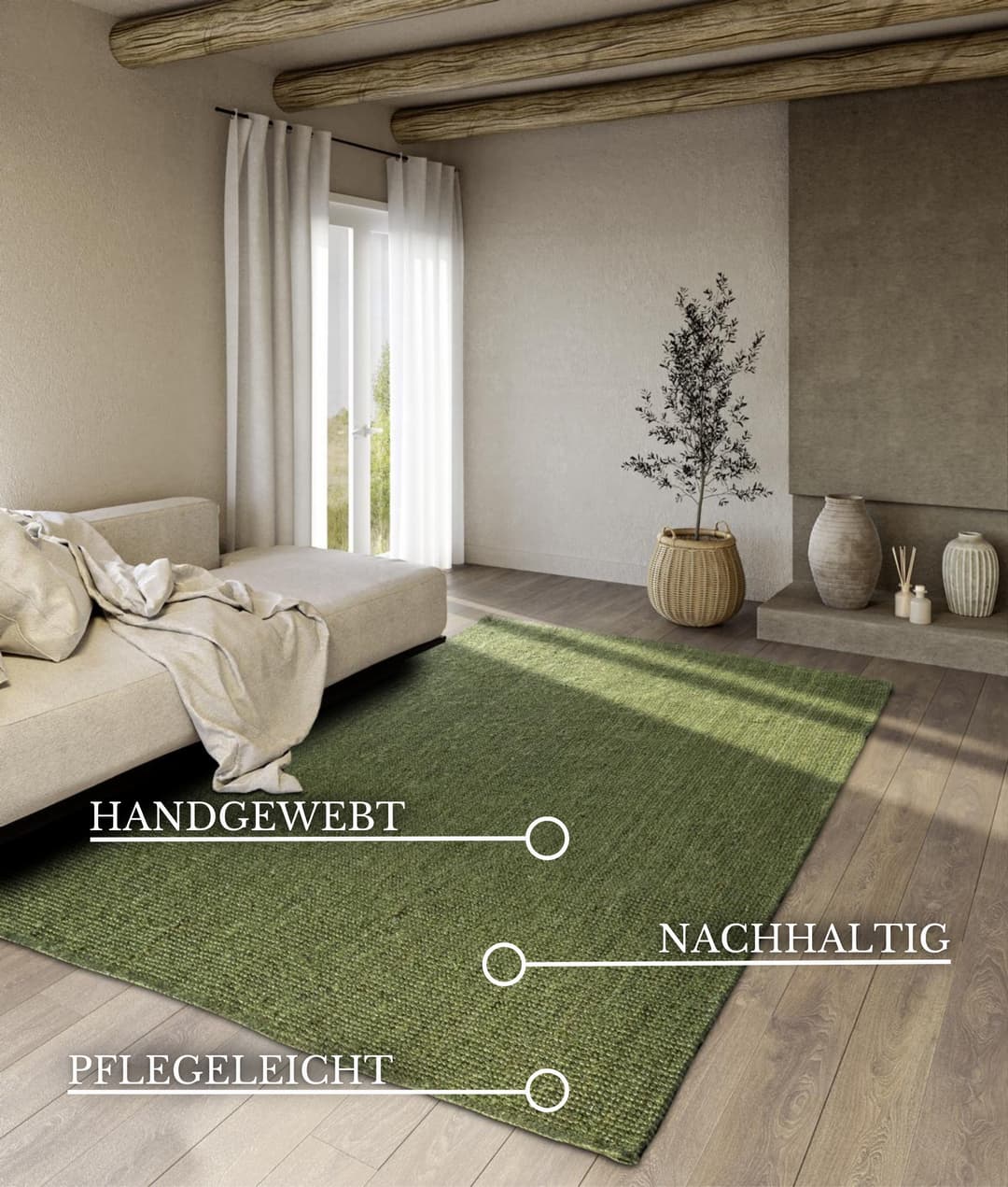 Villeroy & Boch Rosalie Juteteppich | Grün