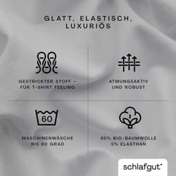 Schlafgut Spannbettlaken PREMIUM Mako-Zwirn-Jersey | Grau